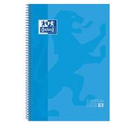 Oxford, Cuaderno A4, cuadricula 5x5, tapa extradura, microperforado, libreta A4 Europeanbook 1, color turquesa