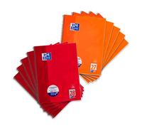 Oxford - Cuaderno (A4, cuadriculado, con doble margen, 80 hojas), color rojo/naranja 10 unidades