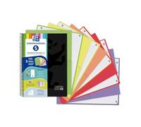 Oxford Cuaderno A4+, Europeanbook 5 con 5 bolsas separadores, Tapa Extradura, Cuadriculado 5X5, 150 Hojas, Color Negro