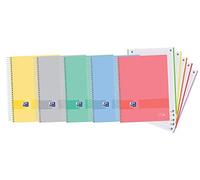 Oxford, Cuaderno A4+, Microperforado, Tapa extradura, Cuadrícula 5x5, 120 Hojas , Colores Aleatorios con 5 Colores de Banda, Europeanbook5 Oxford & You