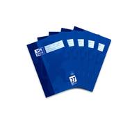 Oxford -Cuaderno A4, rayado, con doble margen, 16 hojas, azul, 5 piezas
