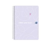 Oxford Cuaderno Cute A4+, Europeanbook 5, Tapa de plástico, cuadriculado 5X5, 120 hojas, Heart