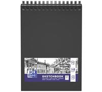 Oxford Cuaderno de bocetos (A4, 50 hojas, 100 g, doble espiral, tapa dura), color negro