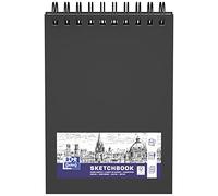 Oxford Cuaderno de bocetos A5, 50 hojas, 100 g, doble espiral, tapa dura, color negro