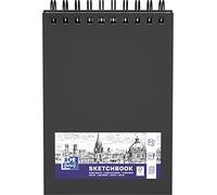 Oxford Cuaderno de bocetos A5, tapa dura, 50 hojas, 100 g, 5 unidades, color negro