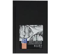 Oxford Cuaderno de bocetos A6, tapa dura con encuadernación de hilo, 192 páginas, papel de 100 g, color negro, 1 unidad