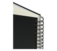 Oxford cuaderno de bocetos negro de tapa dura con espiral tamaño A5 225 gramos (40 hojas)