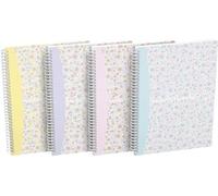 Oxford cuaderno de espiral, 400094955 Hard Cover B5 5 Pack cuadros blanca doble espiral 120 páginas 3 diseños surtidos Cuaderno Diario Bloc de anillo espiral (regalo Idea Floral Flores