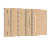 Oxford Cuaderno de espiral A4, a rayas, ideal para el medio ambiente, 90 hojas, 5 unidades