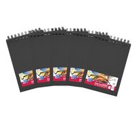OXFORD Cuaderno de viaje para esquís A5, tapa dura, doble espiral, 40 hojas, 225 g, 5 unidades, color negro