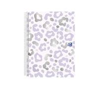 Oxford Cuaderno Dream Tech A5+ Tapa Extradura Europeanbook 4, cuadriculado 5x5, 120 Hojas, Animal Print, color Rosa