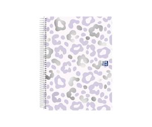 Oxford Cuaderno Dream Tech A5+ Tapa Extradura Europeanbook 4, cuadriculado 5x5, 120 Hojas, Animal Print, color Rosa