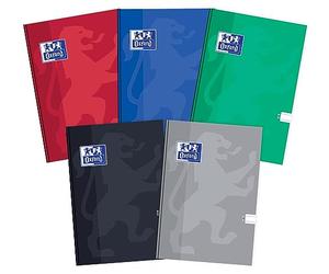 Oxford Cuaderno escolar A4, 96 hojas, línea, paquete de 5 unidades, mezcla de colores