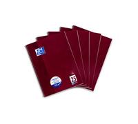 Oxford Cuaderno escolar (A4, a rayas, 80 hojas, 5 unidades), color morado