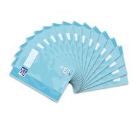 Oxford Cuaderno escolar A4 Touch, 16 hojas, línea 26, cuadriculado, azul pastel, 15 unidades