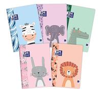 Oxford Cuaderno escolar A5, 16 hojas, a rayas, 5 mm, 10 unidades, mezcla de colores