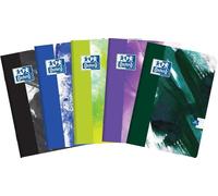 Oxford Cuaderno escolar A5, 60 hojas, cuadriculado, paquete de 5 unidades, mezcla de colores