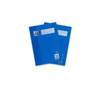 Oxford Cuaderno escolar formato A4 rayado con margen, renglonadura 25, 16 hojas, papel de 90 g/m², color azul, 2 unidades