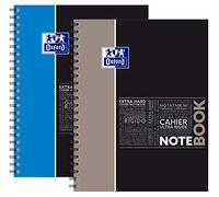 Oxford - Cuaderno espiral A4 + ajuste lineado 7 mm tipo CORNELL 160 páginas, tapa para tarjetas rígidas, colores surtidos (24 x 29,7 cm)
