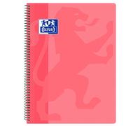 Oxford Cuaderno Espiral Folio Escolar Clásico (80H) (Cuadricula 4mm) Tapa Polipropileno - Rosa