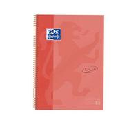 Oxford Cuaderno Espiral Folio Touch (80H) (Cuadricula 5mm) Tapa Extradura - Rojo coral