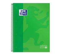 Oxford, Cuaderno Europeanbook 1, A4+ Microperforado, Tapa Extradura, Cuadrícula 5x5, Color verde