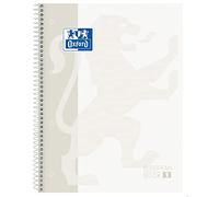 Oxford cuaderno Europeanbook 1, microperforado, tapa extradura, espiral, a4+, cuadrícula 5x5, color blanco (400117449)