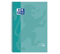 Oxford cuaderno Europeanbook 1, microperforado, tapa extradura, espiral, a4+, cuadrícula 5x5, color ice mint