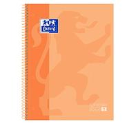 Oxford cuaderno Europeanbook 1, microperforado, tapa extradura, espiral, a4+, cuadrícula 5x5, color melocotón,