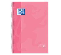 Oxford Cuaderno Europeanbook 1 A4+ microperforado tapa extradura espiral cuad. 5x5 rosa chicle