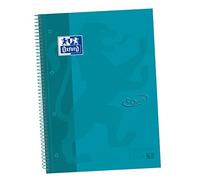 Oxford cuaderno Europeanbook 1 touch, microperforado, tapa extradura, espiral, a4+, cuadrícula 5x5, color aqua