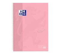 Oxford cuaderno Europeanbook 1 touch, microperforado, tapa extradura, espiral, a4+, cuadrícula 5x5, color flamingo pastel
