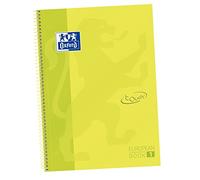 Oxford cuaderno Europeanbook 1 touch, microperforado, tapa extradura, espiral, a4+, cuadrícula 5x5, color lima