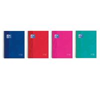 Oxford. Cuaderno Microperforado 10 bandas color, Europeanbook 10 School Classic, Paquete de 5 unidades, Tapa Extradura, A4+, 150Hojas, cuadrícula 5x5.