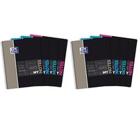 Oxford - Cuaderno para estudiantes MyNotes A4+ grandes azulejos Seyès 160 páginas Encuadernación completa con tapa para tarjetas colores aleatorios 400156891 gris/azul/aguamarina/rosa (Paquete de 2)