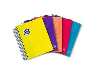 Oxford, Cuadernos 8º, Pack de 5 Libretas de Tapa Extradura, 120 Hojas con Cuadrícula 5x5, 4 Colores Banda, Colores Surtidos, Formato 8º/(117 x 150 mm)