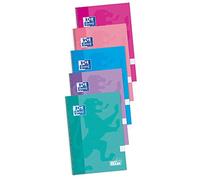 Oxford Cuadernos A4, Tapa Extradura, Pizarra Write&Erase, 80 Hojas, Cuadrícula 4x4, Pack 4+1 , Surtido colores tendencia