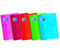 Oxford, Cuadernos A5 hojas blancas, tapa blanda, 80 hojas, paquete 5 unidades, colores surtidos