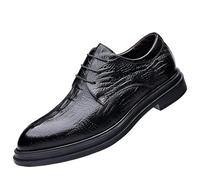 Oxford Dress Shoes for Men Faux Leather Lace Up Non Slip Plain Toe Comfortable Formal Uniform Footwear for Office and Business Wear(41 EU)