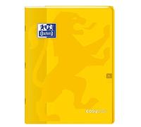Oxford EasyBook - Cuaderno con grapas (24 x 32 cm, 96 páginas, grandes baldosas, 90 g, cubierta de polietileno, color amarillo con fundas)