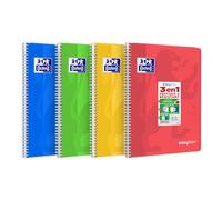 Oxford EasyBook - Cuaderno de espiral grande (24 x 32 cm, 160 páginas, cuadriculado, cuadriculado, cuadriculado, varios colores al azar)