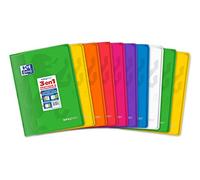 OXFORD EasyBook - Lote de 10 cuadernos grapados en formato A4 (21 x 29, 7 cm) 96 páginas grandes azulejos Seyès 90 g, colores surtidos