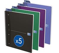 Oxford Essentials Pack de 5 A4 Spiral Bound Notebook-Surtido de Colores