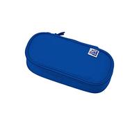 Oxford Estuche Ovalado para niñas y niños, con Soporte para bolígrafos, Color Azul
