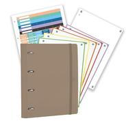 Oxford, Europeanbinder Polyfoam, Archivador de 4 anillas A4+, Forest 50% Reciclado, Incluye Recambio Cuadrícula 5X5, Pizarra Write&Erase y Pegatinas, Color Terra