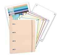 Oxford, Europeanbinder Polyfoam, Archivador de 4 anillas A4+, Forest 50% Reciclado, Incluye Recambio Cuadrícula 5X5, Pizarra Write&Erase y Pegatinas, Color Dune