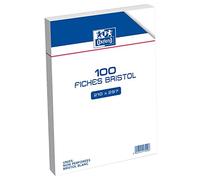 Oxford - Fichas (100 unidades, A4, 21 x 29,7 cm, sin perforar), color blanco