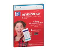 Oxford Fichas de revisión A5 2.0 Paquete de 50 unidades, 5 colores de recuadro, Cuadrícula 5x5, 400137404