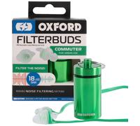Oxford FilterBuds - Tapones para los oídos reutilizables con filtro de ruido para uso en motocicleta. Commuter 18 SNR