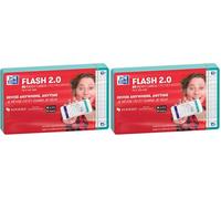 Oxford Flash 2.0-80 enchufes Bristol Flash Cards 7,5 x 12,5 cm, diseño de cuadros pequeños, color verde menta (Paquete de 2)